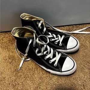 Converse Black High-Tops with White Accents
